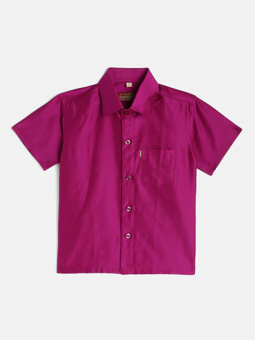48-Ritul-Medium Violet Shirt &Cream Dhoti With Hem Of Golden Zari Along with Freebies Set