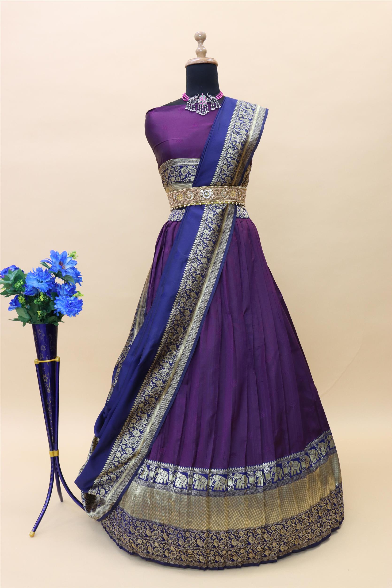 Royal Blue With Magenta Colour Lehenga Choli || Rooprekha – rooprekha