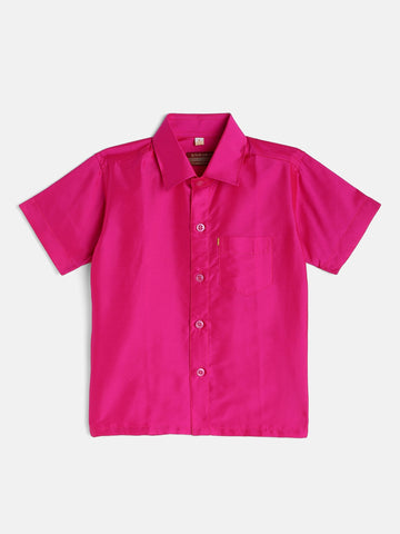 08-Rihaan- Rose Shirt &  Cream Dhoti With Hem Of Golden Zari Along with Freebies Set